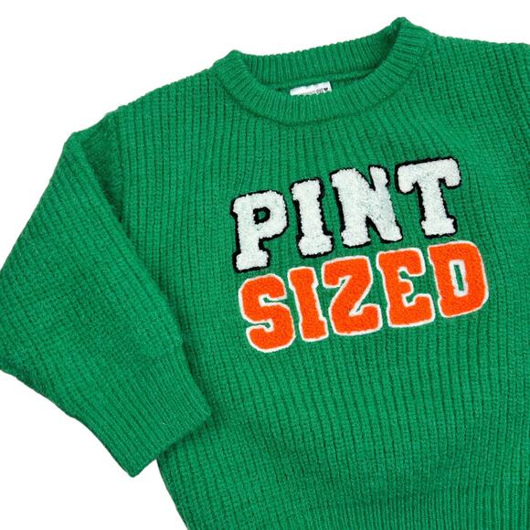 Spearmint Love Green Wool Sweater Pint Size Graphic Patch Baby Sweater 18-24M - Picture 2 of 4